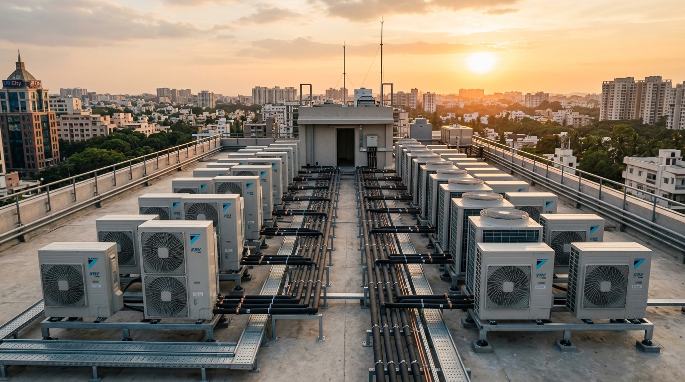 Rooftop VRF Outdoor Condenser Bank